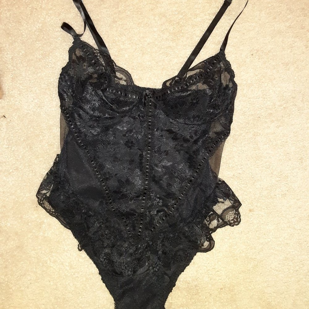 Victoria's Secret Black Lace Teddy  Small